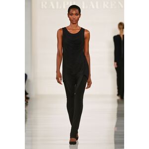 Ralph Lauren Collection Purple Label Runway Fringe Silk Tank Top Draped Blouse